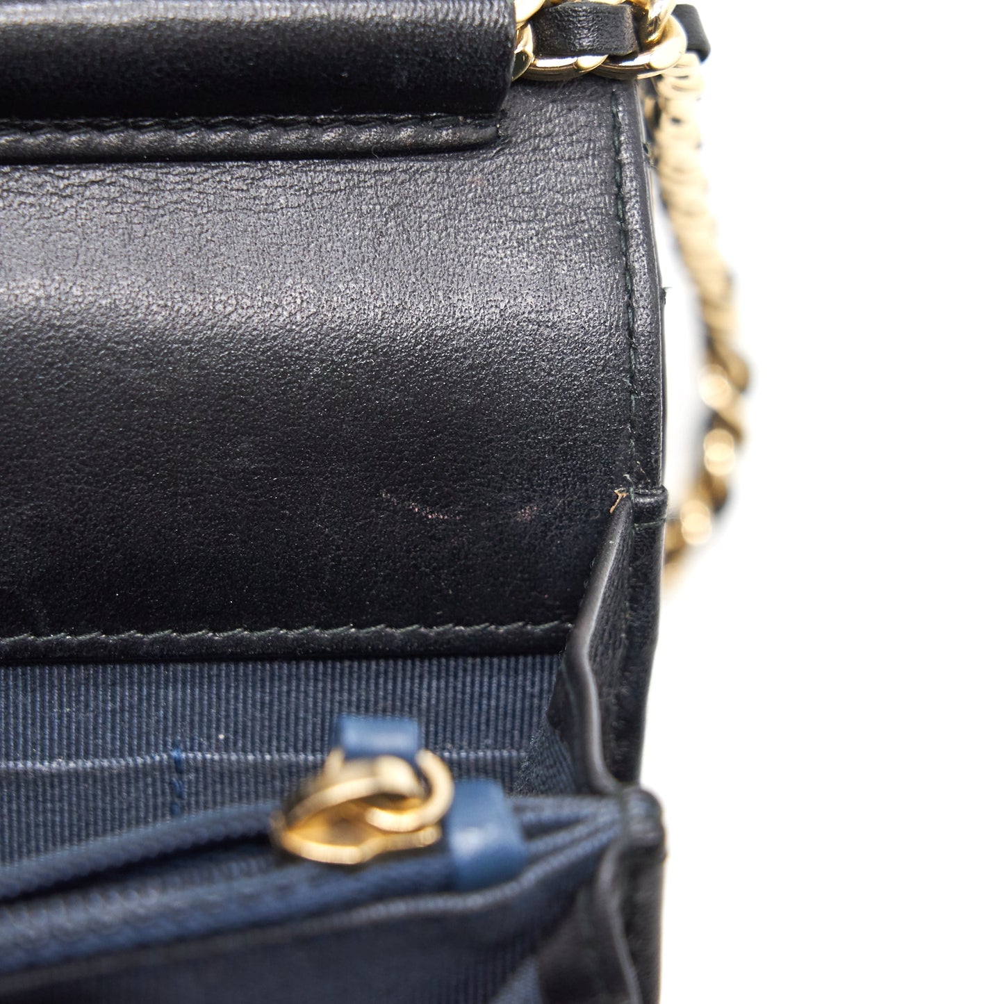 Chanel Square Wallet on Chain Patent Leather Black GHW