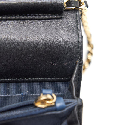 Chanel Square Wallet on Chain Patent Leather Black GHW