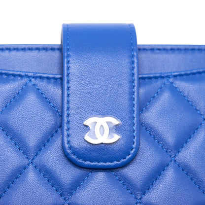 Chanel Classic Pouch Blue SHW