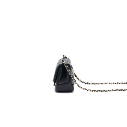 Chanel Mini Square Lambskin Black LGHW