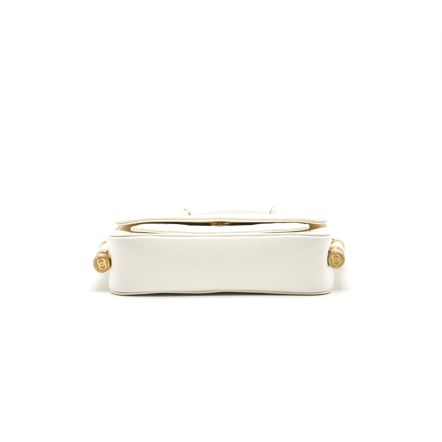 Chanel CC Leather Flap Bag White GHW