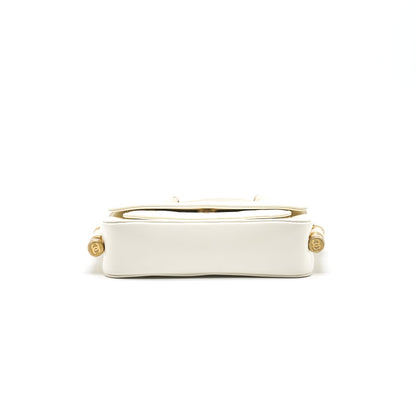 Chanel CC Leather Flap Bag White GHW