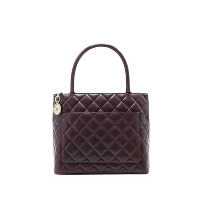 Chanel Cavier Medallion Tote Burgundy