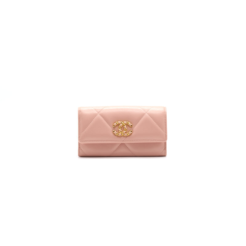 Chanel 19 Long Flap Wallet Pink