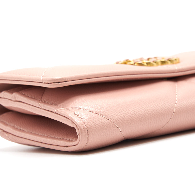 Chanel 19 Long Flap Wallet Pink