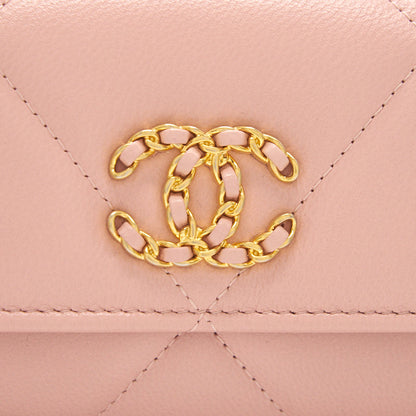 Chanel 19 Long Flap Wallet Pink
