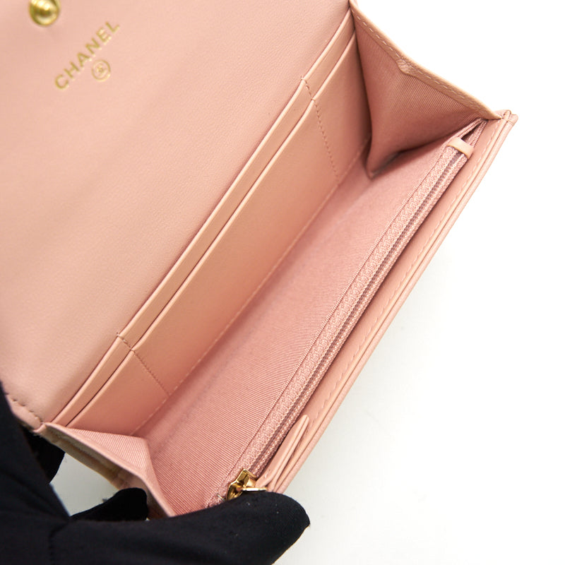 Chanel 19 Long Flap Wallet Pink