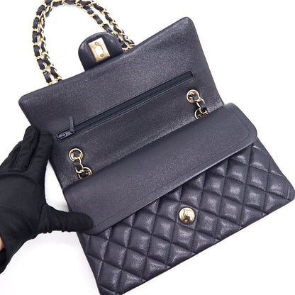 Chanel medium 25cm Classiccal double flap cavier Navy LGHW year 2020