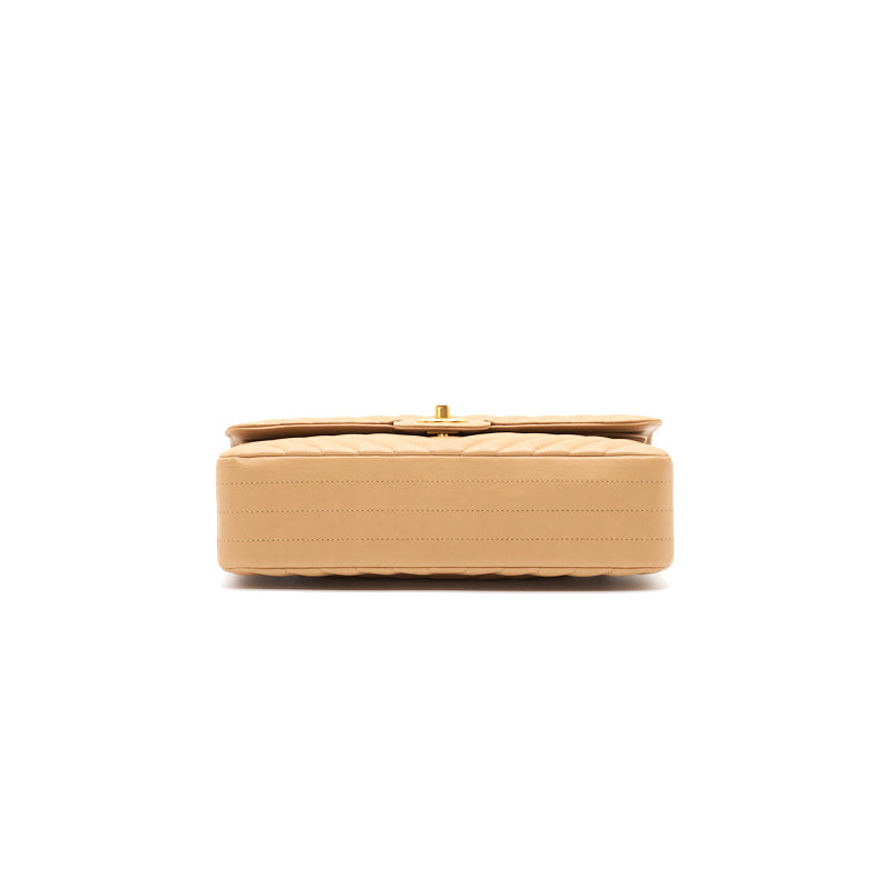 Chanel Medium Classic Flap Dark beige with GHW