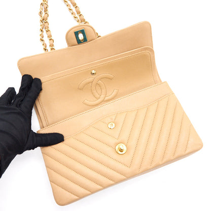 Chanel Medium Classic Flap Dark beige with GHW
