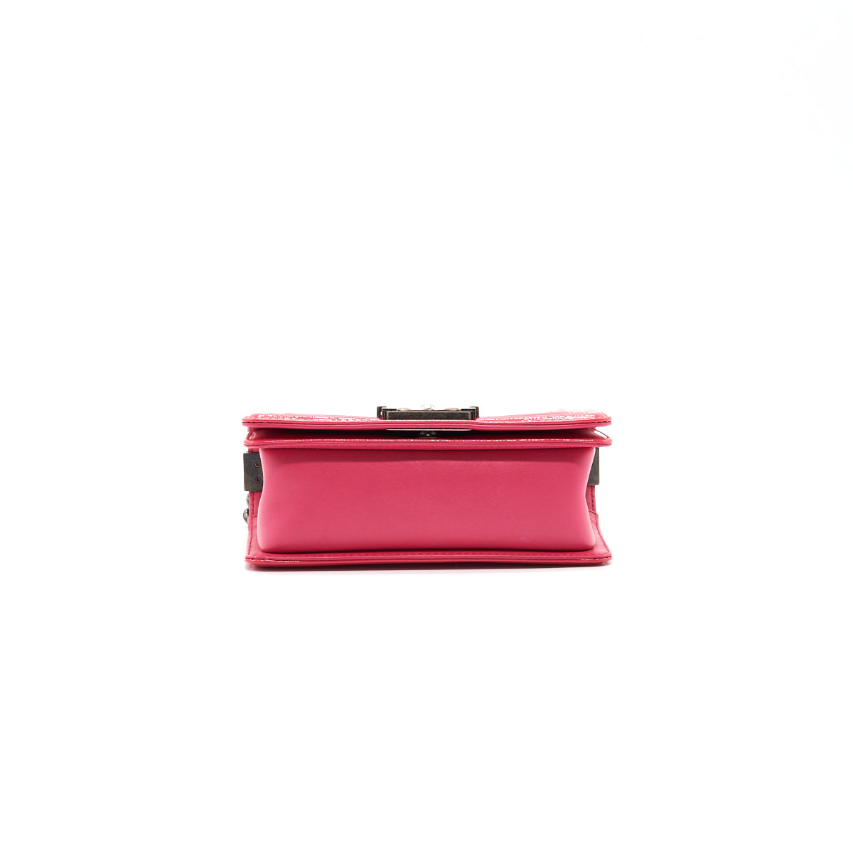 Chanel Small Leboy Patent Leather Pink Ruthenium Hardware