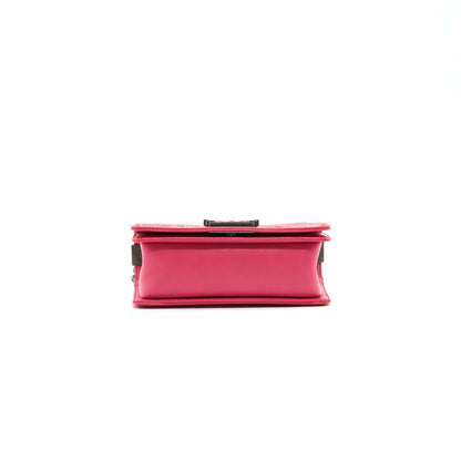 Chanel Small Leboy Patent Leather Pink Ruthenium Hardware