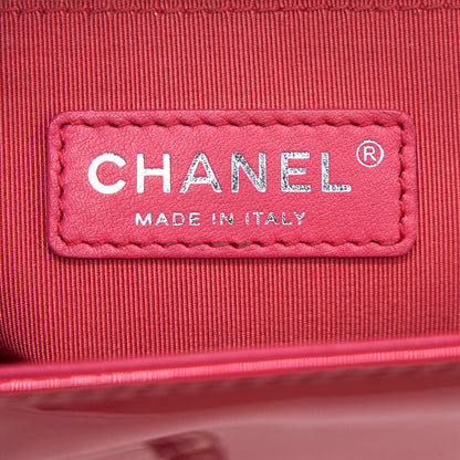Chanel Small Leboy Patent Leather Pink Ruthenium Hardware