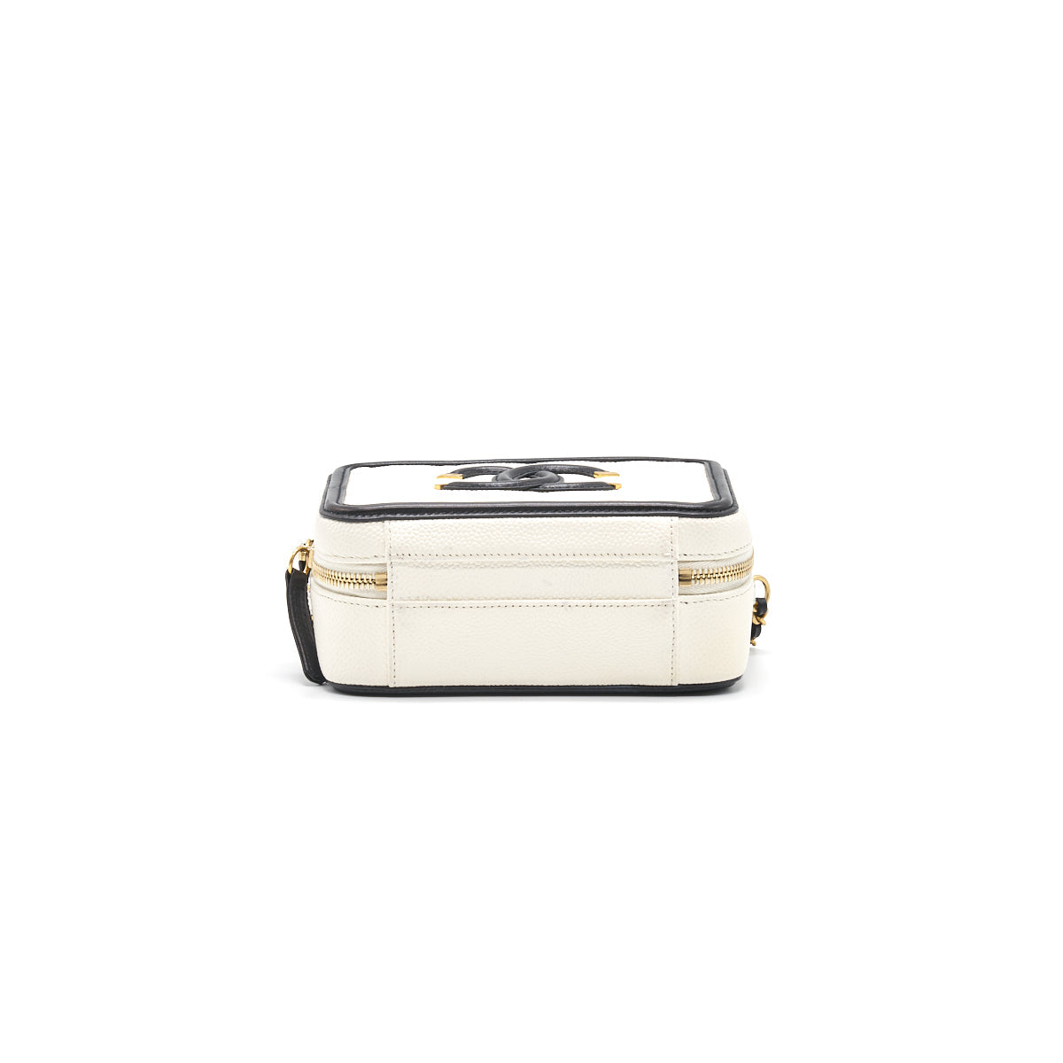 Chanel Caviar Small Vanity case black & white GHW