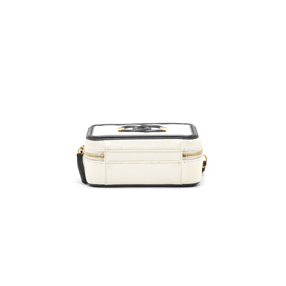 Chanel Caviar Small Vanity case black & white GHW