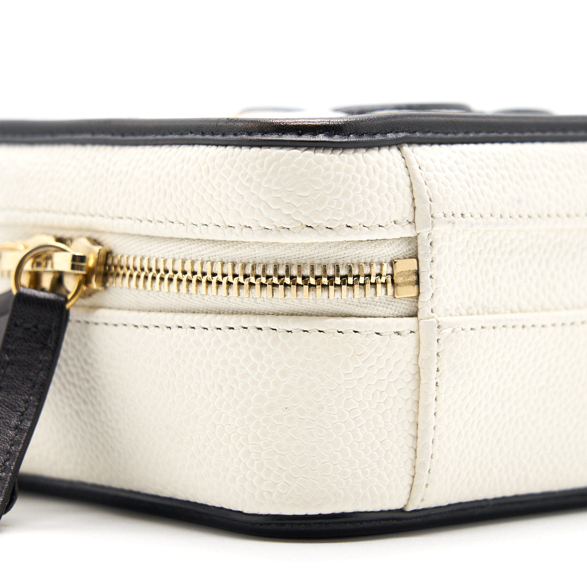 Chanel Caviar Small Vanity case black & white GHW