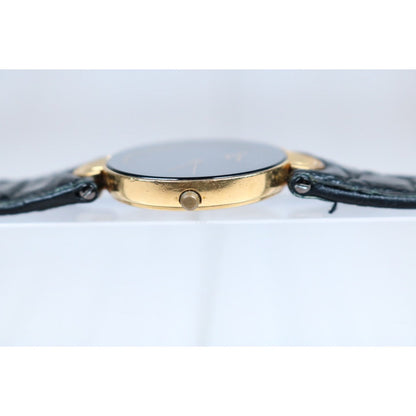 Good ( Rank AB) Dior Leather Quartz Watch BlackS24062407