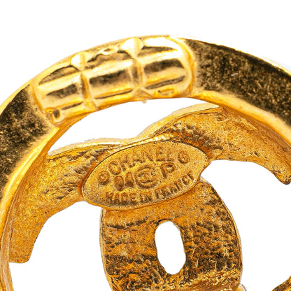 Gold Chanel Gold Plated CC Clip On Earrings