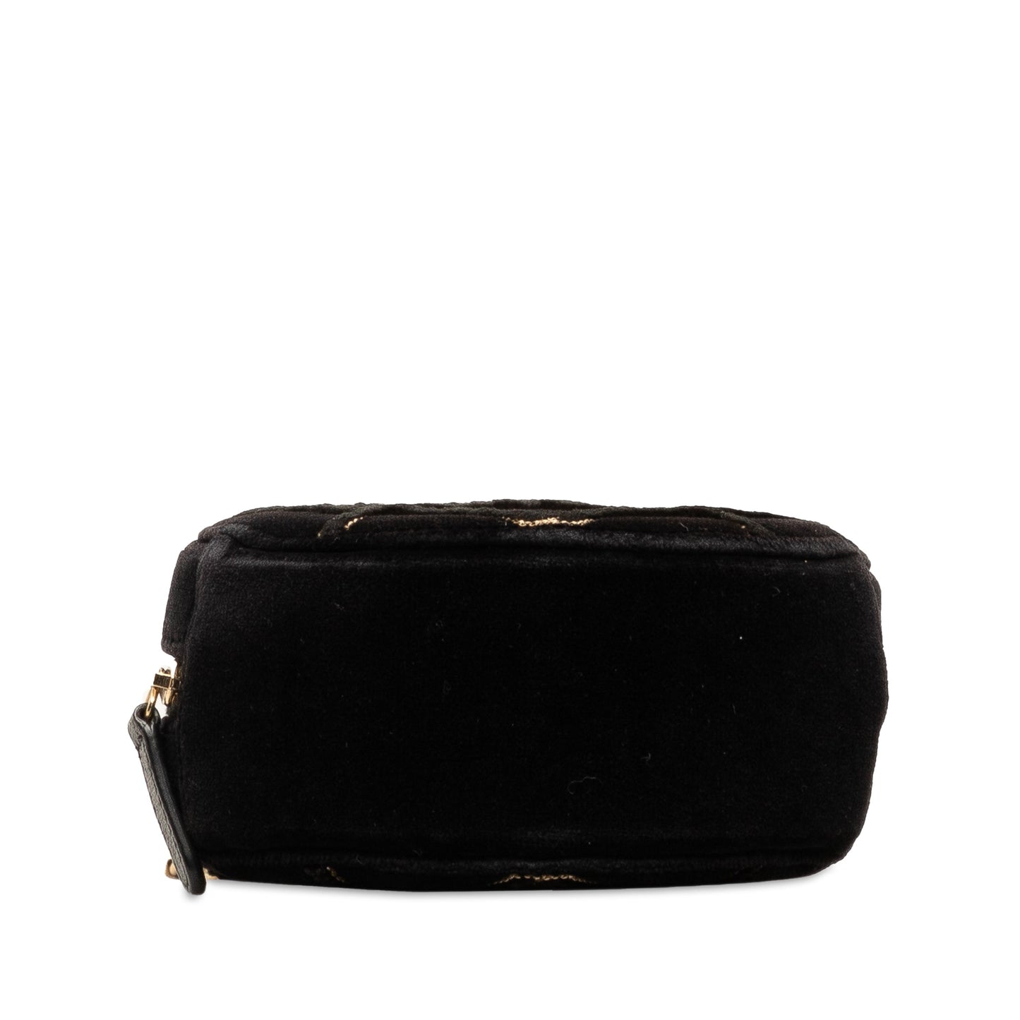 Black Chanel Velvet Pearl Sequin Round Crossbody