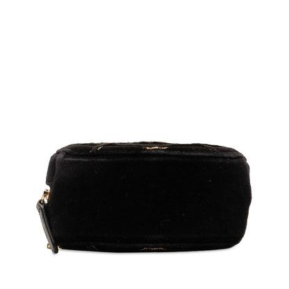Black Chanel Velvet Pearl Sequin Round Crossbody