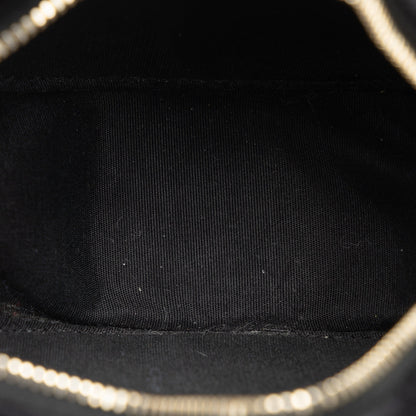 Black Chanel Velvet Pearl Sequin Round Crossbody