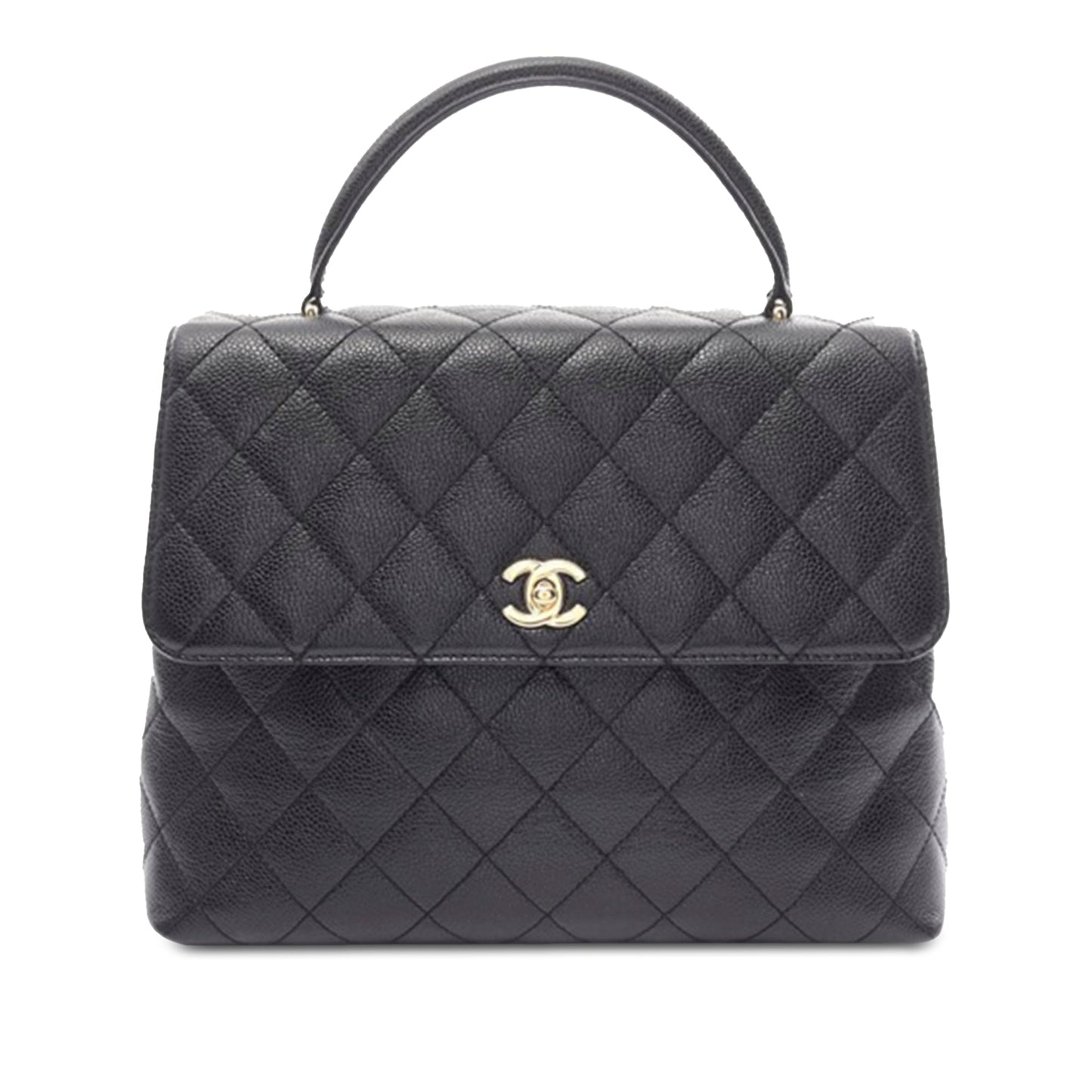 Black Chanel Caviar Kelly Top Handle Handbag