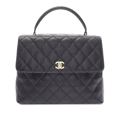 Black Chanel Caviar Kelly Top Handle Handbag