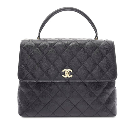 Black Chanel Caviar Kelly Top Handle Handbag