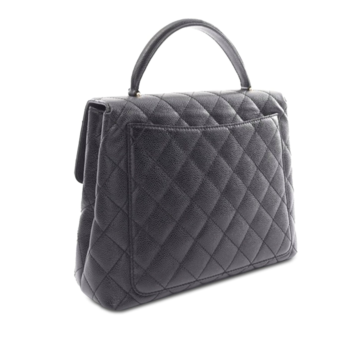 Black Chanel Caviar Kelly Top Handle Handbag