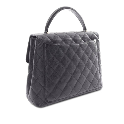 Black Chanel Caviar Kelly Top Handle Handbag