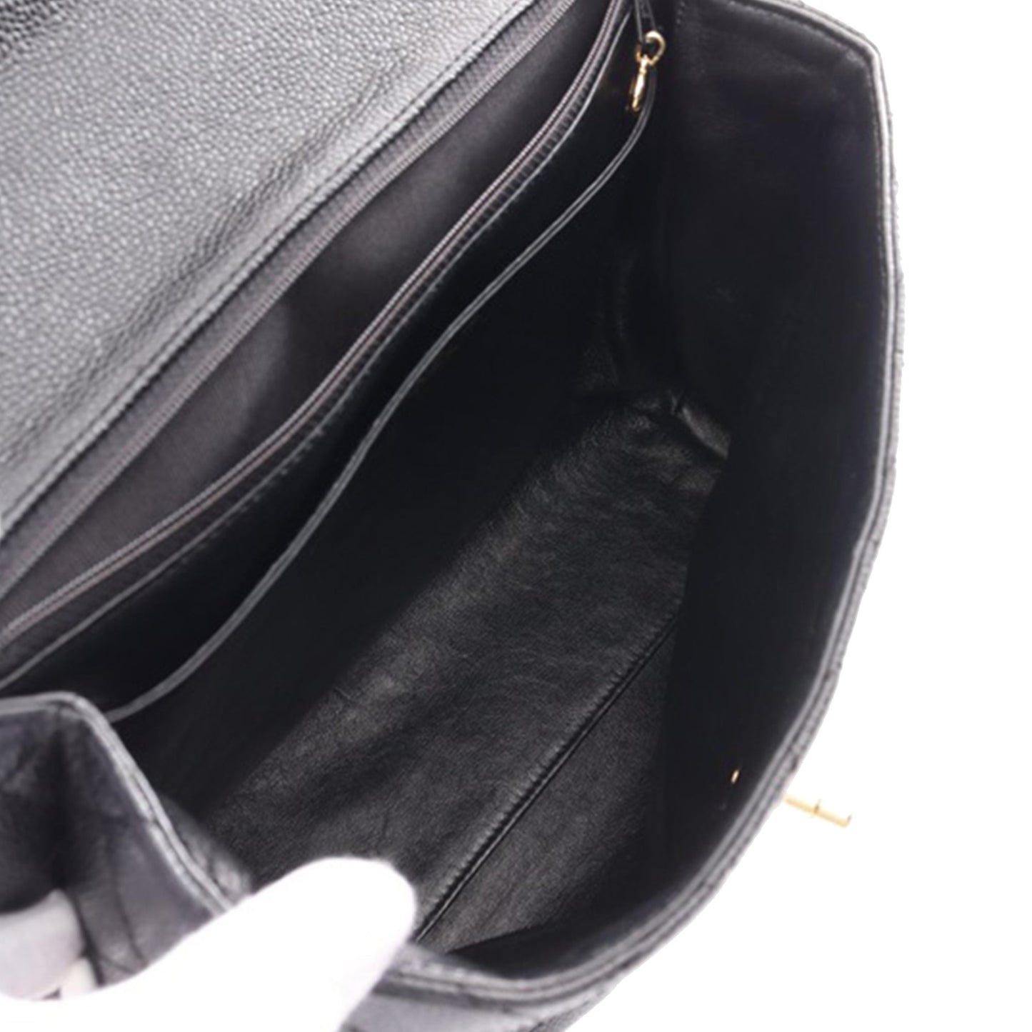 Black Chanel Caviar Kelly Top Handle Handbag