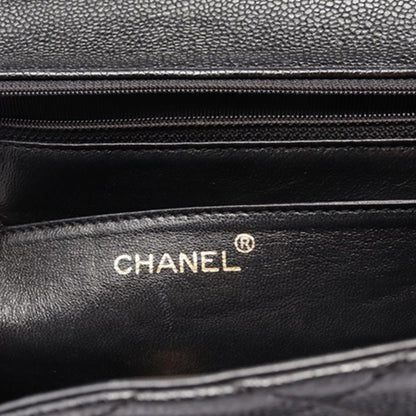 Black Chanel Caviar Kelly Top Handle Handbag