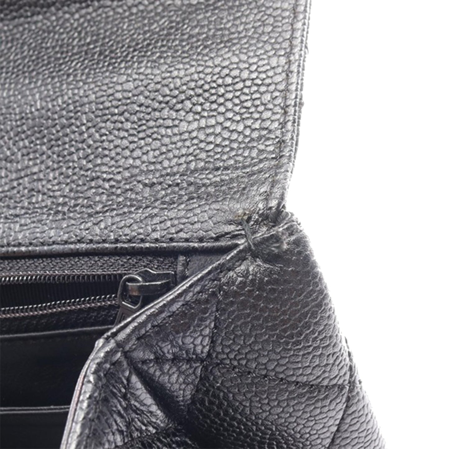 Black Chanel Caviar Kelly Top Handle Handbag