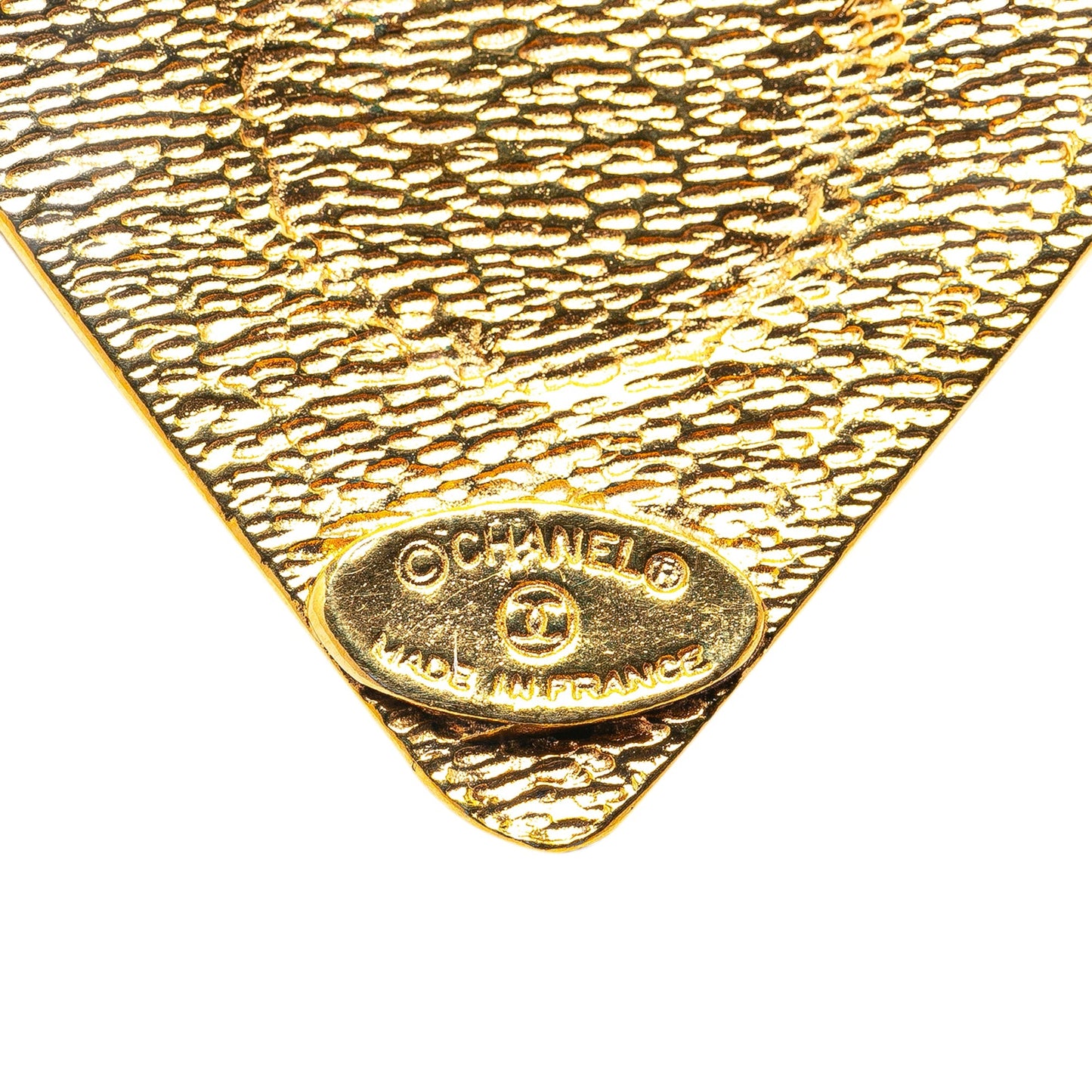Gold Chanel Gold Plated CC Diamond Pendant Necklace