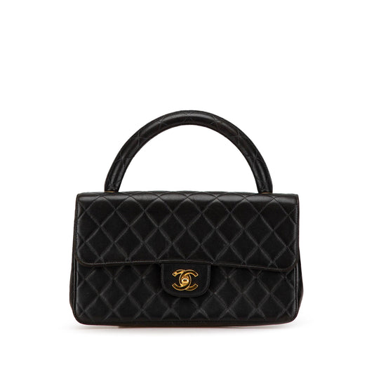 Black Chanel Medium Classic Lambskin Kelly Flap Bag