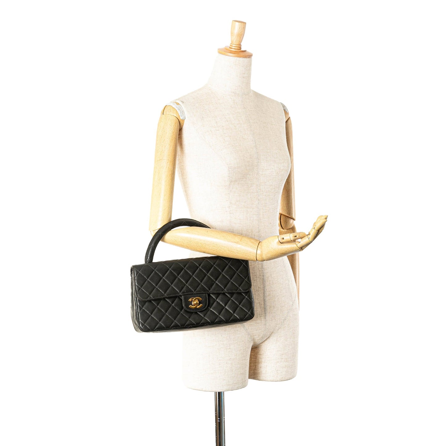 Black Chanel Medium Classic Lambskin Kelly Flap Bag