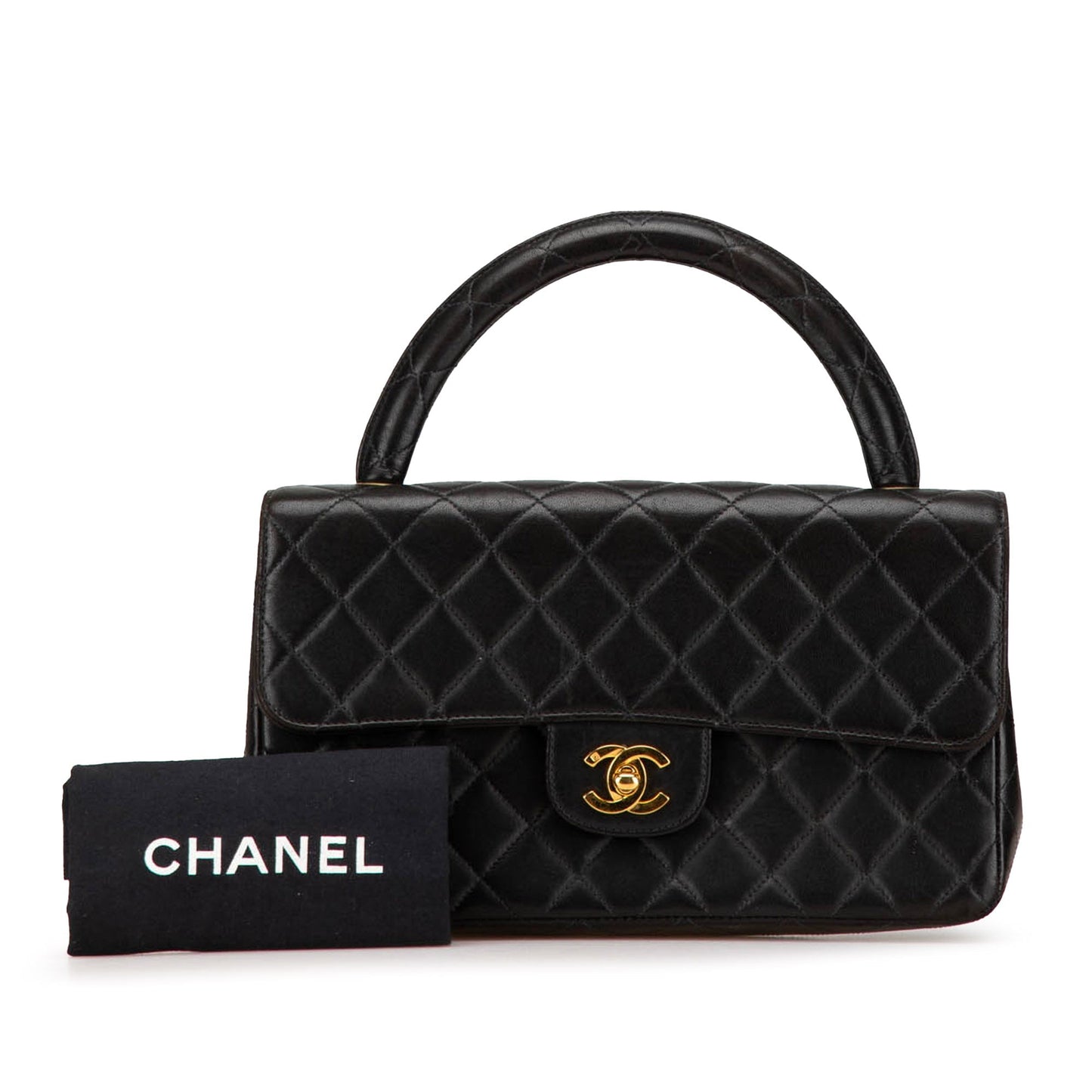 Black Chanel Medium Classic Lambskin Kelly Flap Bag