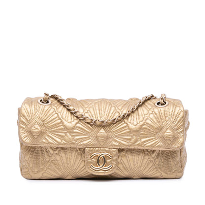 Gold Chanel Quilted Calfskin Ca D'Oro Flap Shoulder Bag