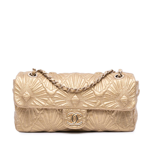 Gold Chanel Quilted Calfskin Ca D'Oro Flap Shoulder Bag