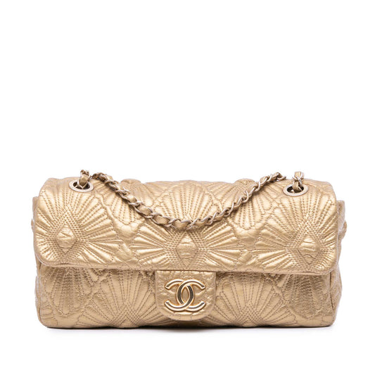 Gold Chanel Quilted Calfskin Ca D'Oro Flap Shoulder Bag