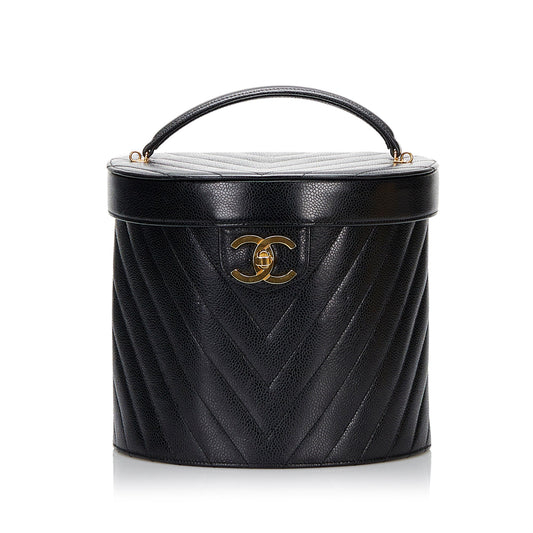 Chanel Sac Caviar Chevron Vanity Case