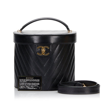 Chanel Sac Caviar Chevron Vanity Case