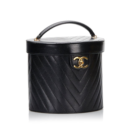 Chanel Sac Caviar Chevron Vanity Case