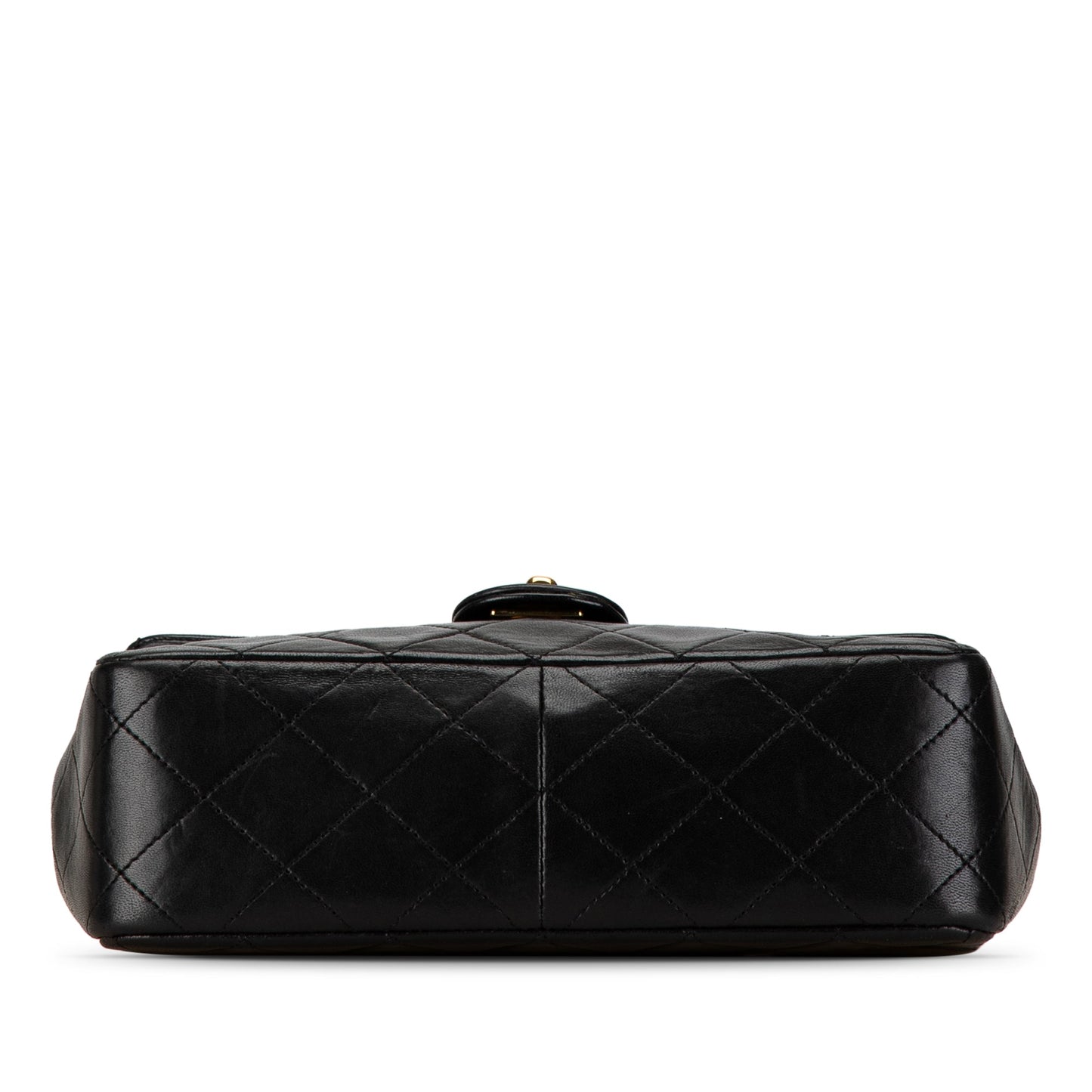 Black Chanel Mini Square Classic Lambskin Single Flap Crossbody Bag