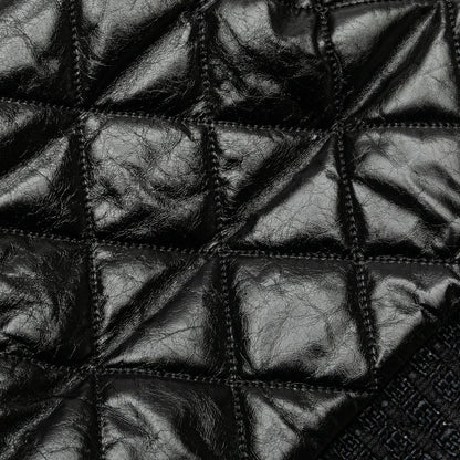 Black Chanel Quilted Glazed Calfskin and Tweed Portobello Frame Satchel