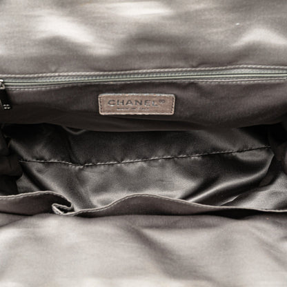 Black Chanel Quilted Glazed Calfskin and Tweed Portobello Frame Satchel