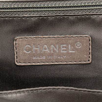 Black Chanel Quilted Glazed Calfskin and Tweed Portobello Frame Satchel