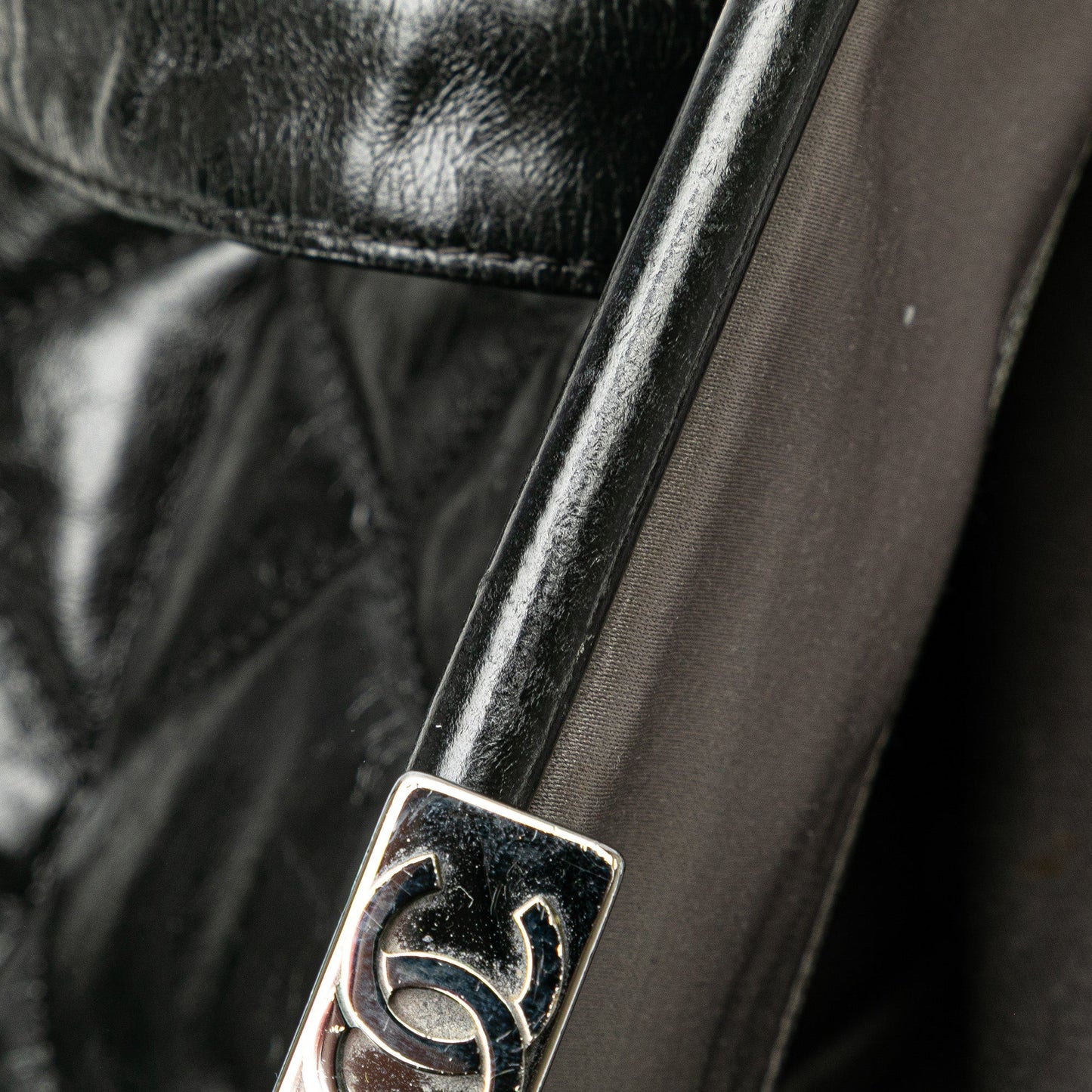 Black Chanel Quilted Glazed Calfskin and Tweed Portobello Frame Satchel