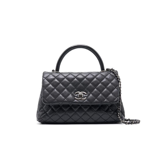 Chanel Cavier Medium Coco Handle Flap Bag with Top Handle