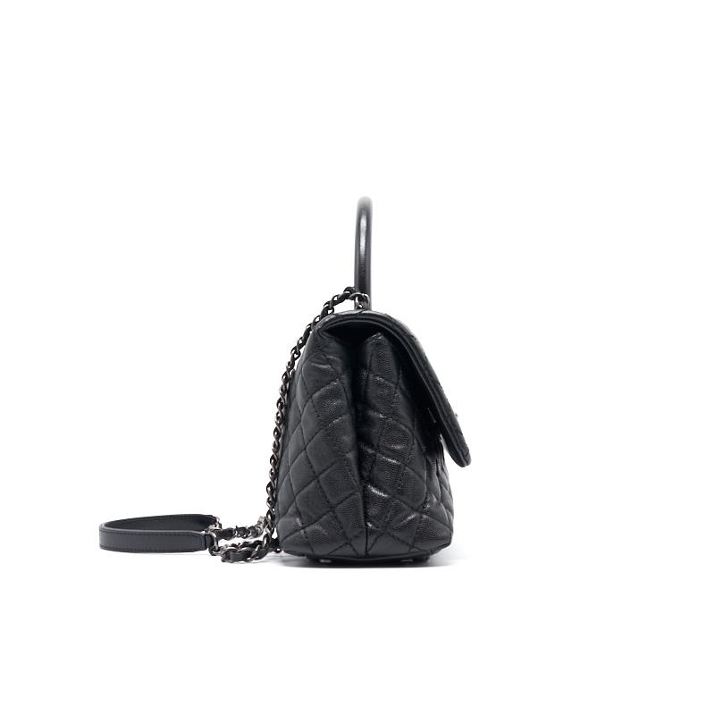 Chanel Cavier Medium Coco Handle Flap Bag with Top Handle